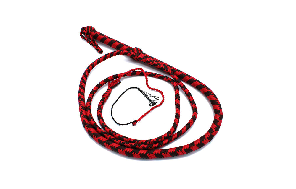 Nylon-Bullwhip Schwarz/Rot 270 cm – Langlebig & Kraftvoll