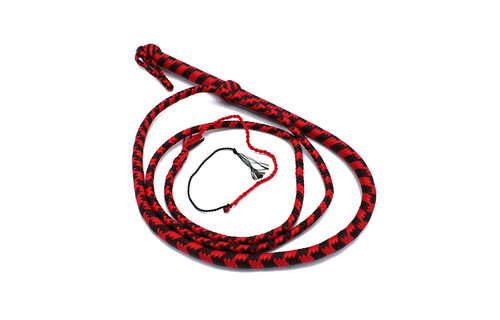 Nylon-Bullwhip Schwarz/Rot 270 cm – Langlebig & Kraftvoll