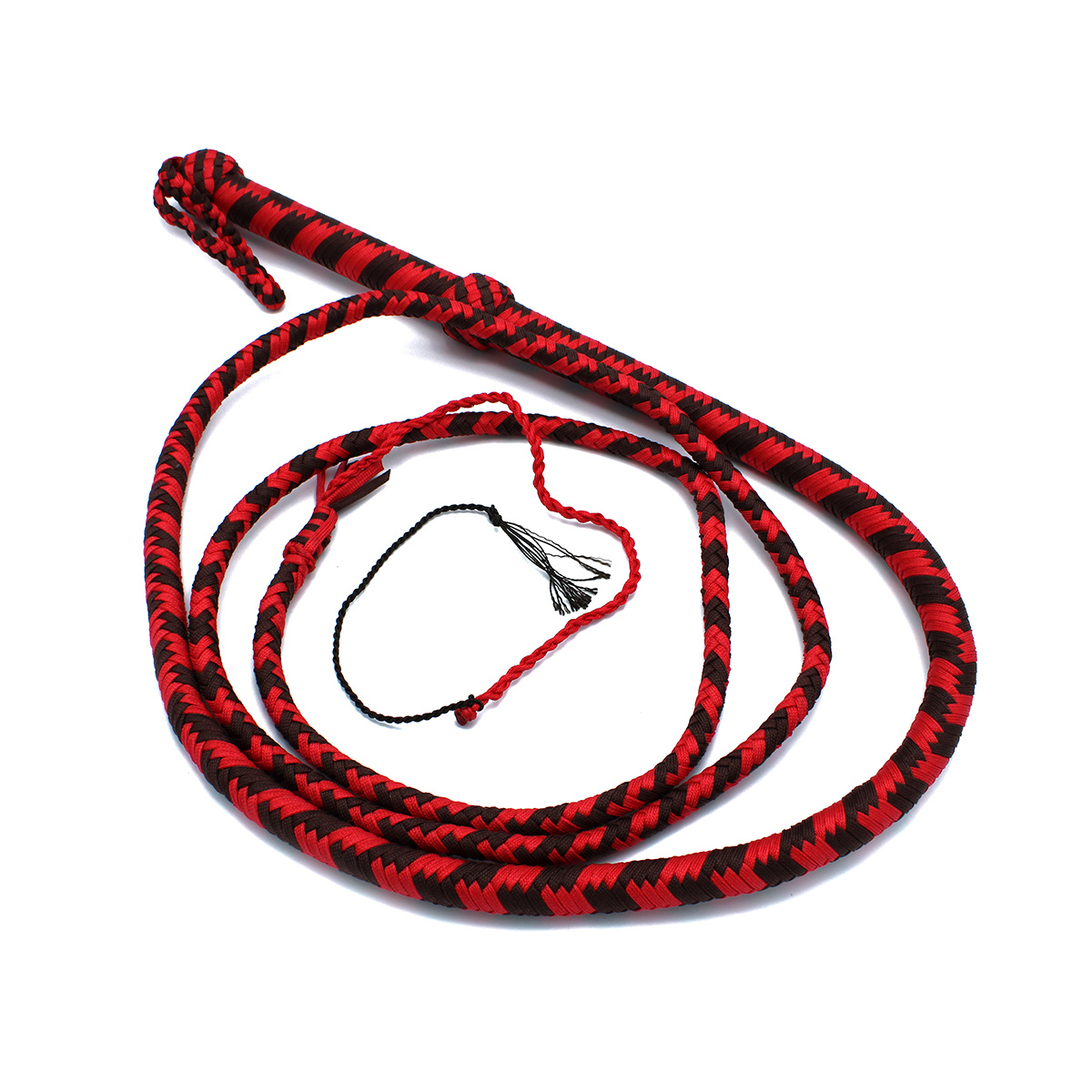 Nylon-Bullwhip Schwarz/Rot 270 cm – Langlebig & Kraftvoll