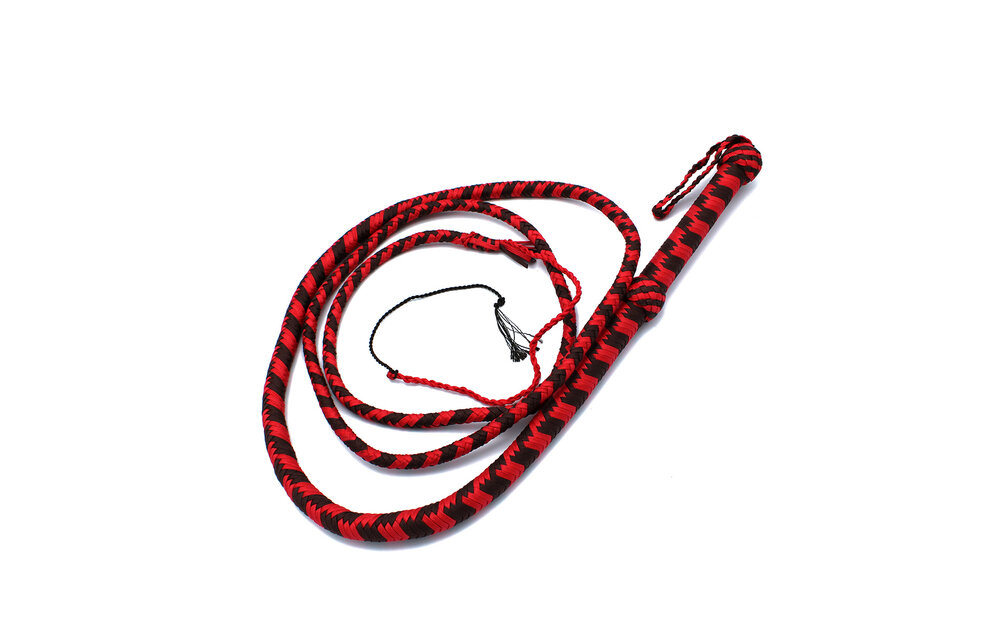 Nylon-Bullwhip Schwarz/Rot 270 cm – Langlebig & Kraftvoll