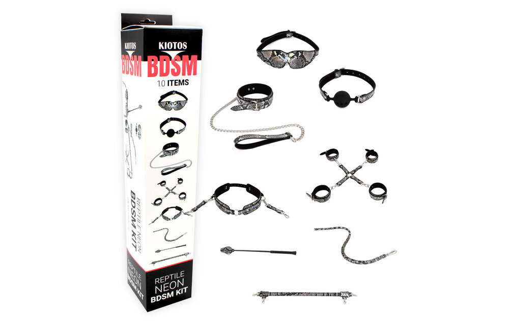 Kiotos Bdsm Kit Reptile Neon – Luxe Bdsm Accessoires Zilver