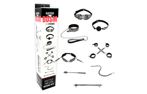 Kiotos Bdsm Kit Reptile Neon – Luxe Bdsm Accessoires Zilver