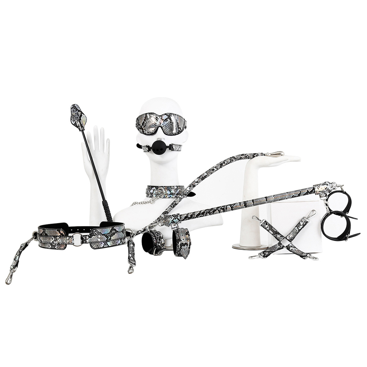 Kiotos Bdsm Kit Reptile Neon – Luxe Bdsm Accessoires Zilver