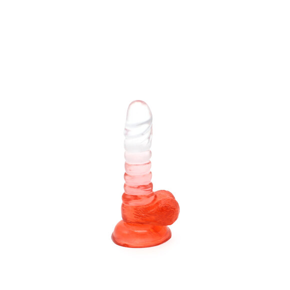 Kiotos Cox Colour Dildo Red Transparent 15.5 cm With Suction Cup