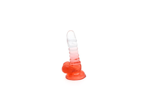 Kiotos Cox Colour Dildo Red Transparent 15.5 cm With Suction Cup