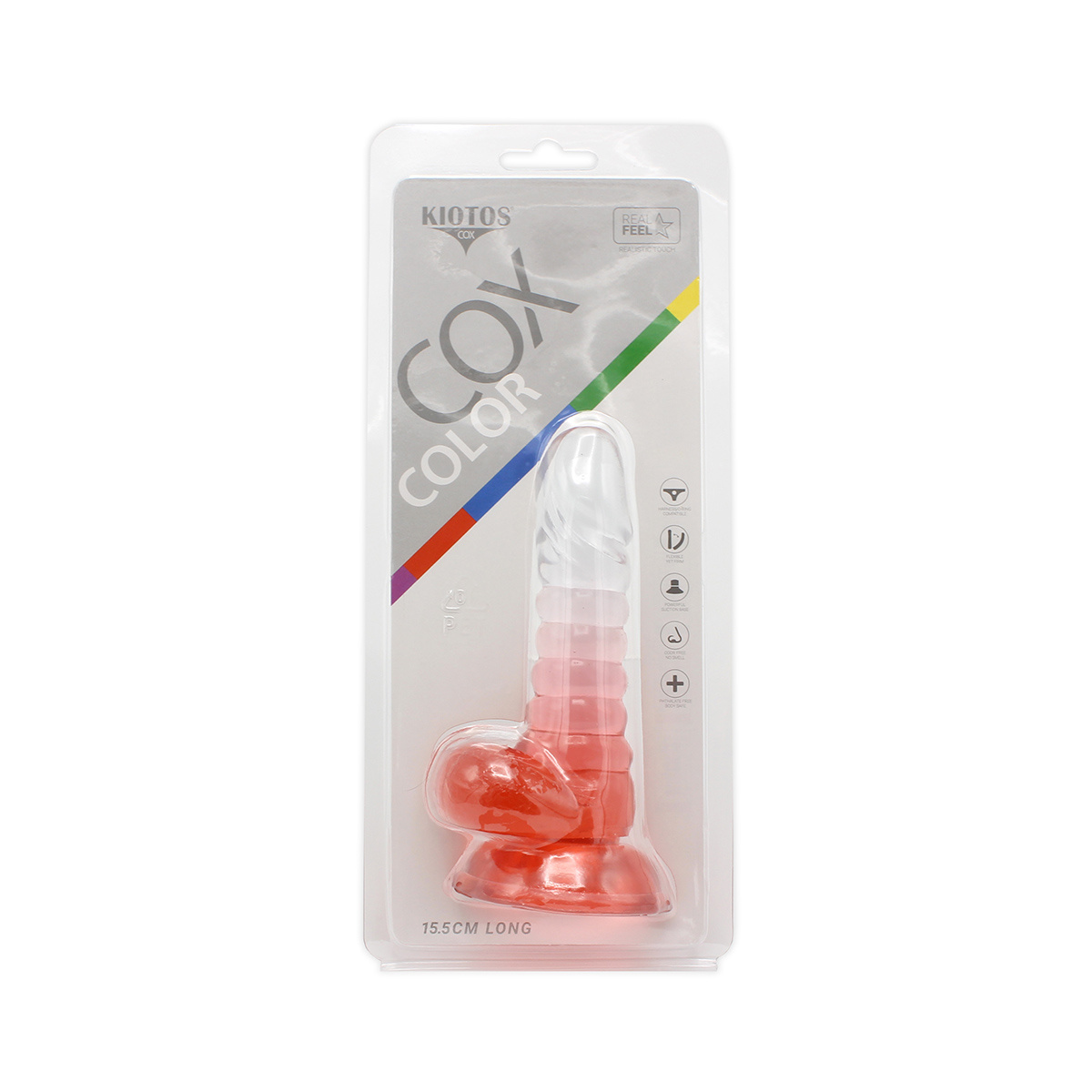 Kiotos Cox Farbiger Dildo Rot Transparent 15,5 cm Mit Saugnapf