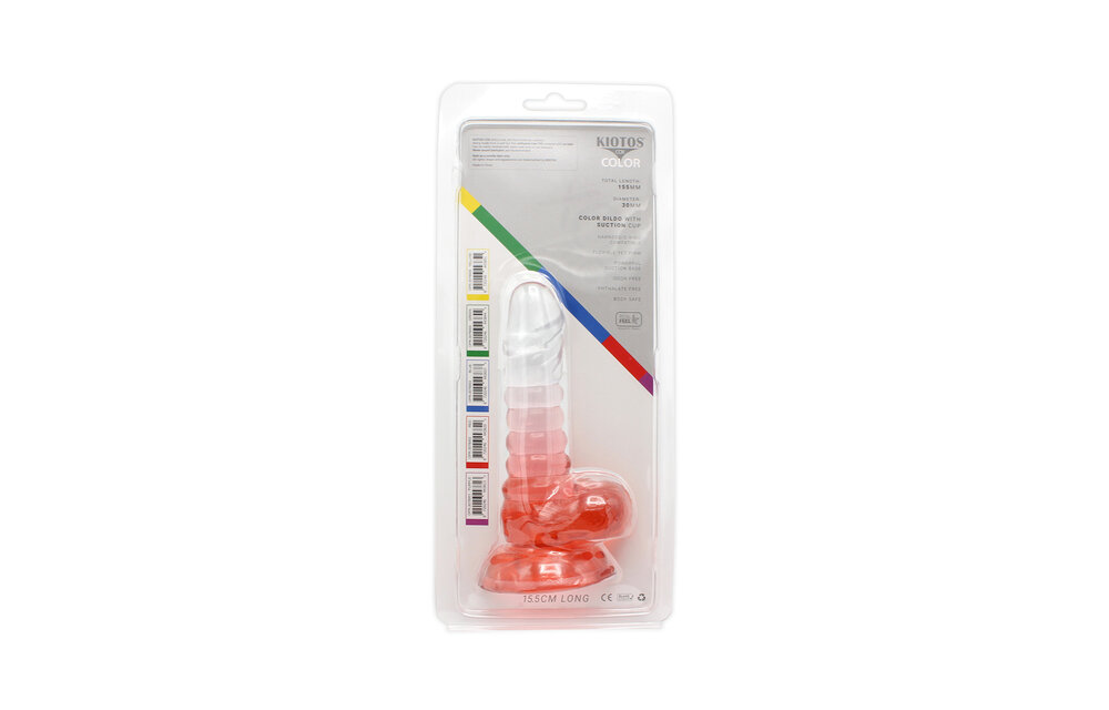 Kiotos Cox Colour Dildo Red Transparent 15.5 cm With Suction Cup