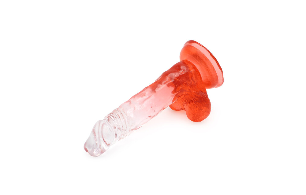 Kiotos Cox Color Dildo 03 Rot 17,5 cm – Transparent & Saugnapf