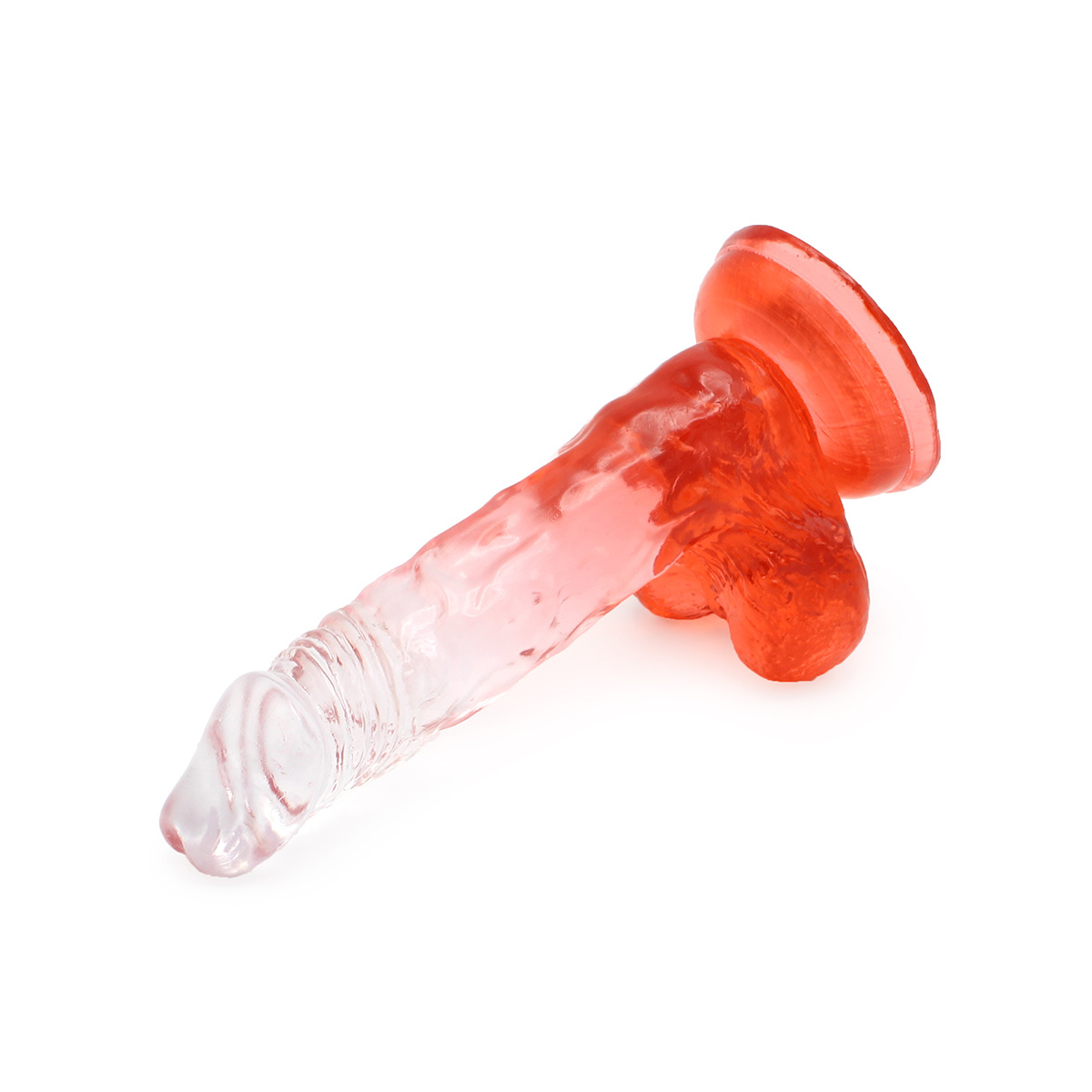 Kiotos Cox Colour Dildo 03 Red 17.5 cm - Transparent & Suction Cup