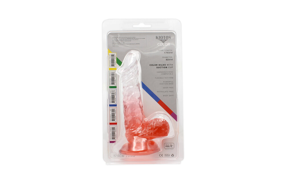 Kiotos Cox Color Dildo 03 Rot 17,5 cm – Transparent & Saugnapf