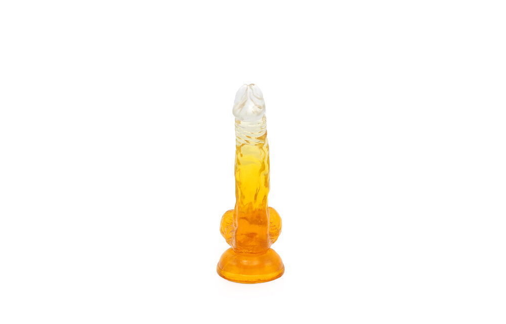 Kiotos Cox Colour Dildo 03 Yellow Transparent 17.5 cm | Suction Cup