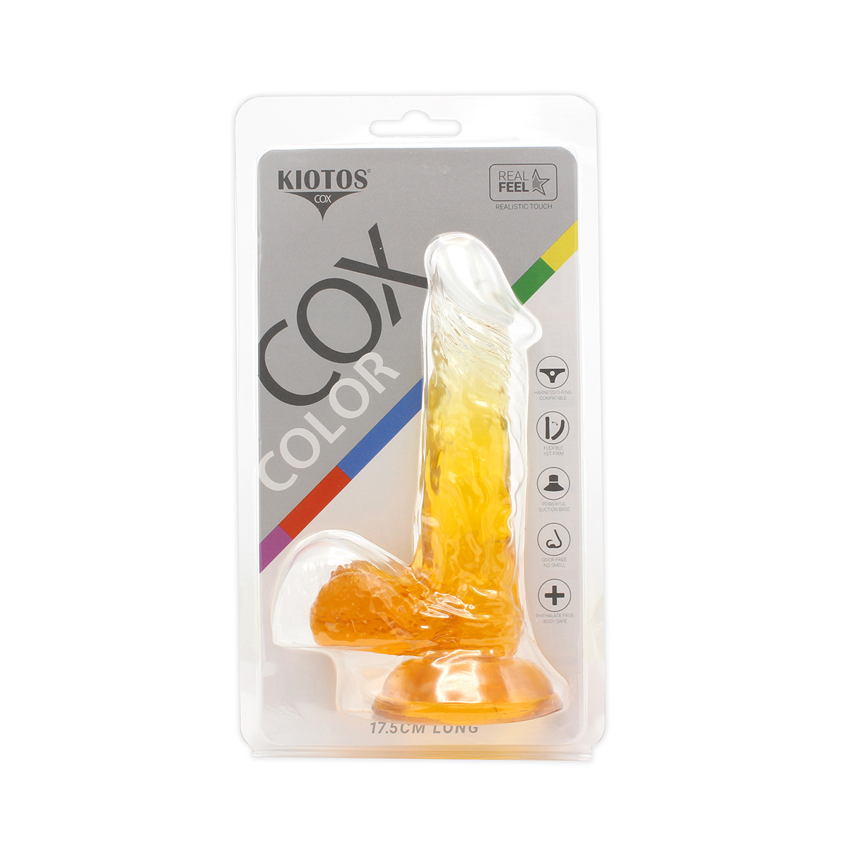 Kiotos Cox Colour Dildo 03 Yellow Transparent 17.5 cm | Suction Cup