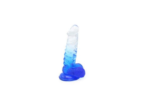 Kiotos Cox Colour Dildo 02 - Transparent Blue 18.5 cm - Suction Cup