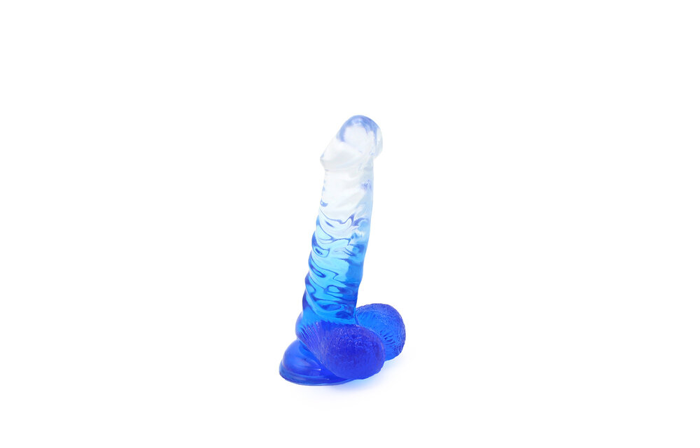 Kiotos Cox Color Dildo 02 – Transparent Blau 18,5 cm – Saugnapf