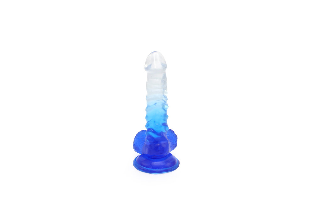 Kiotos Cox Colour Dildo 02 - Transparent Blue 18.5 cm - Suction Cup