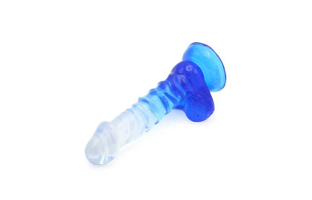 Kiotos Cox Colour Dildo 02 - Transparent Blue 18.5 cm - Suction Cup