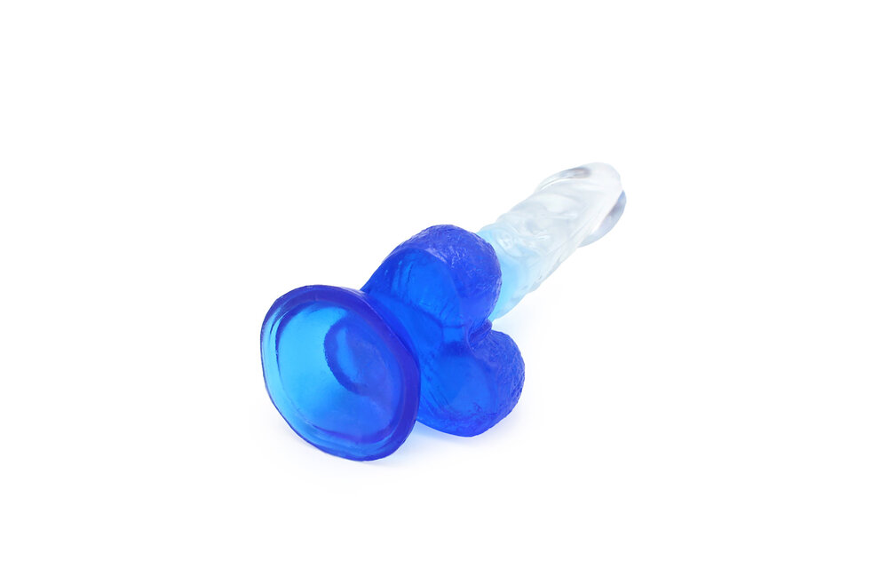 Kiotos Cox Colour Dildo 02 - Transparent Blue 18.5 cm - Suction Cup