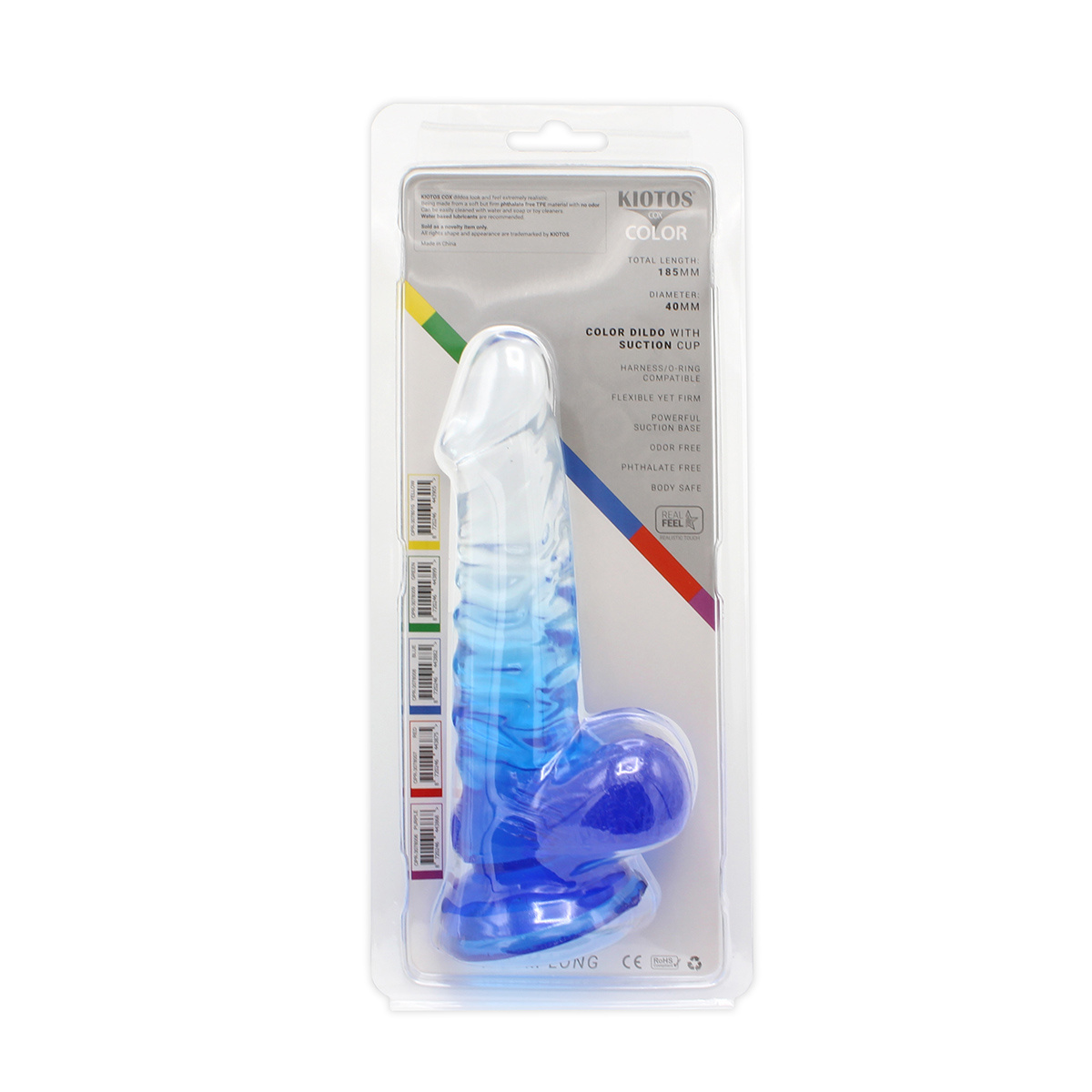 Kiotos Cox Color Dildo 02 – Transparent Blau 18,5 cm – Saugnapf