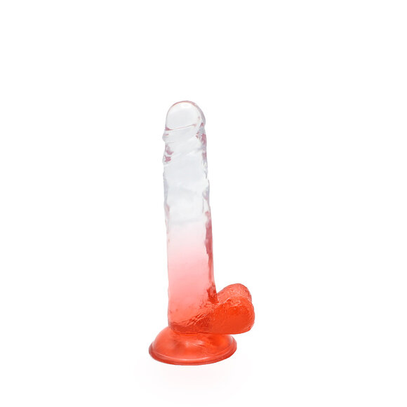 Kiotos Cox Color Dildo 05 18 cm – Transparent Rot Mit Saugnapf