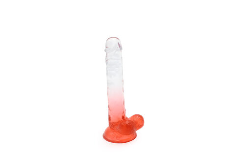 Kiotos Cox Colour Dildo 05 18 cm - Transparent Red With Suction Cup