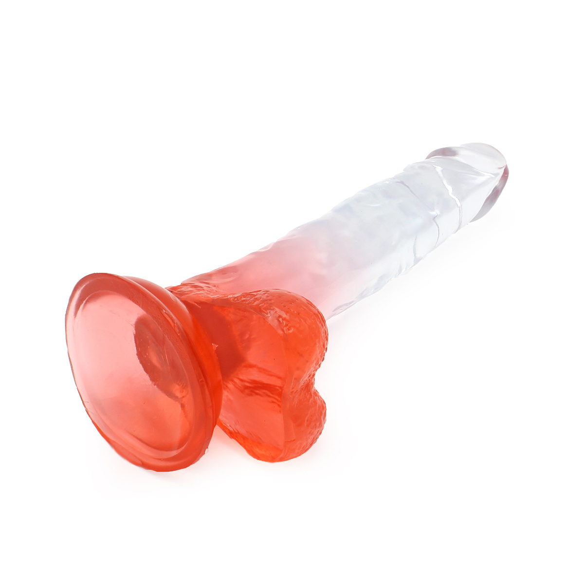Kiotos Cox Colour Dildo 05 18 cm - Transparent Red With Suction Cup