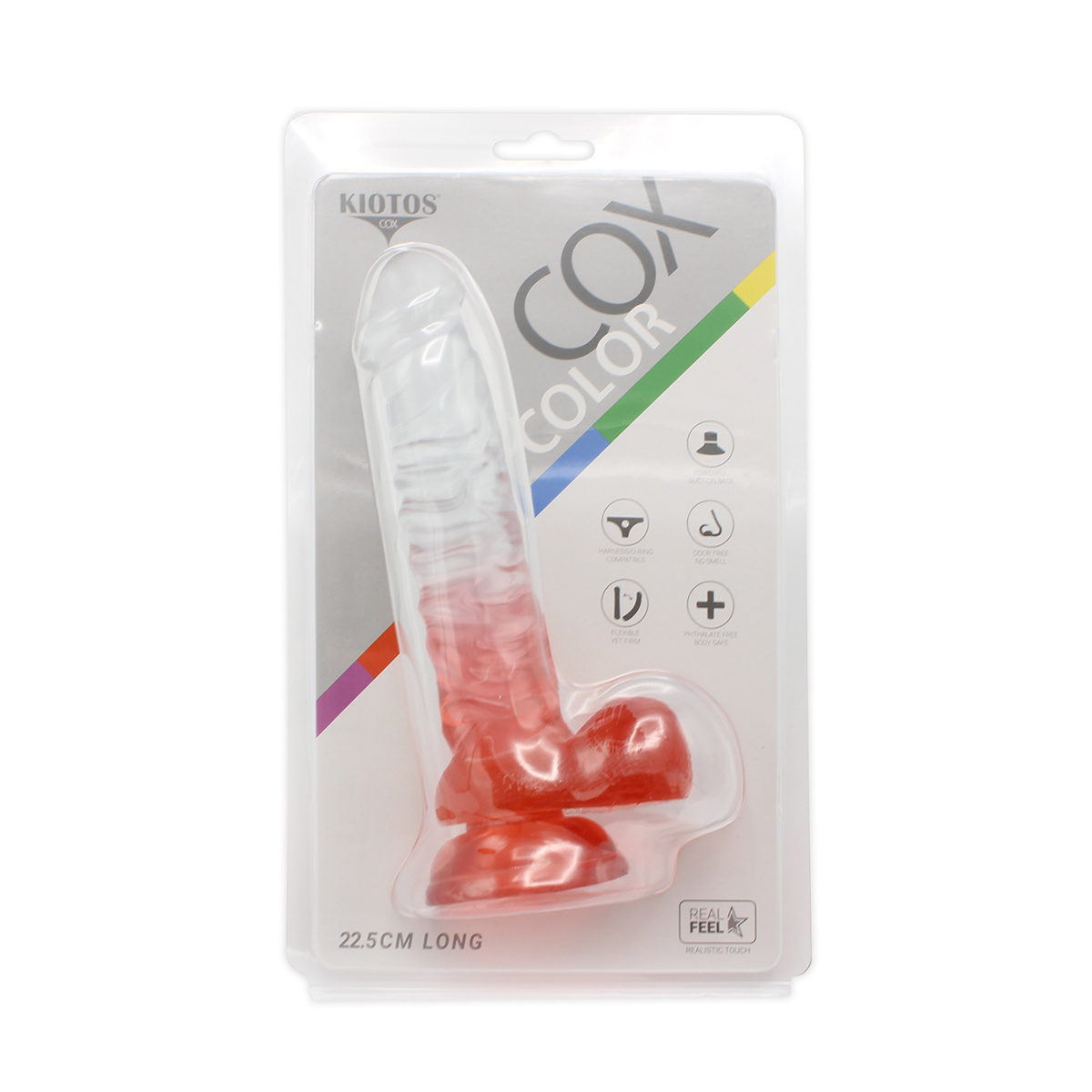 Kiotos Cox Dildo Rood 22,5 cm Transparant met Zuignap