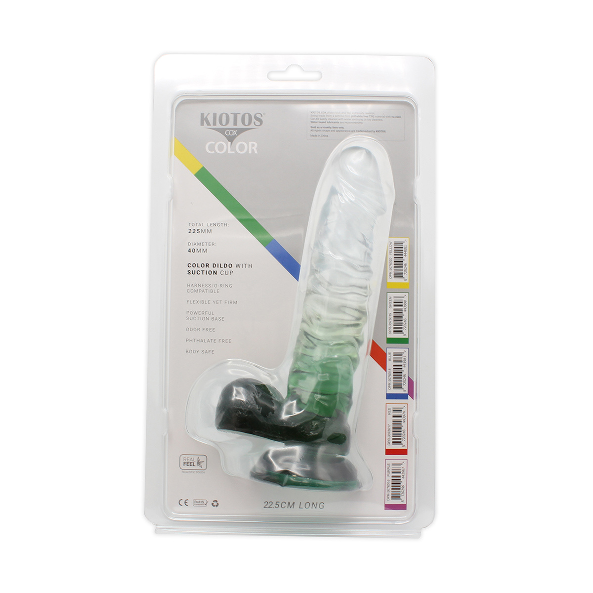 Kiotos Cox Colour Dildo 04 Green 22.5 cm with Suction Cup
