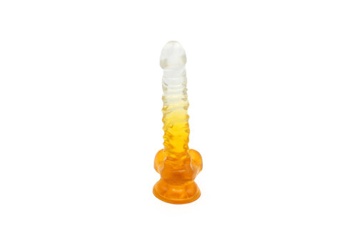 Kiotos Cox Transparenter gelber Dildo 22,5 cm – Weich & Saugnapf