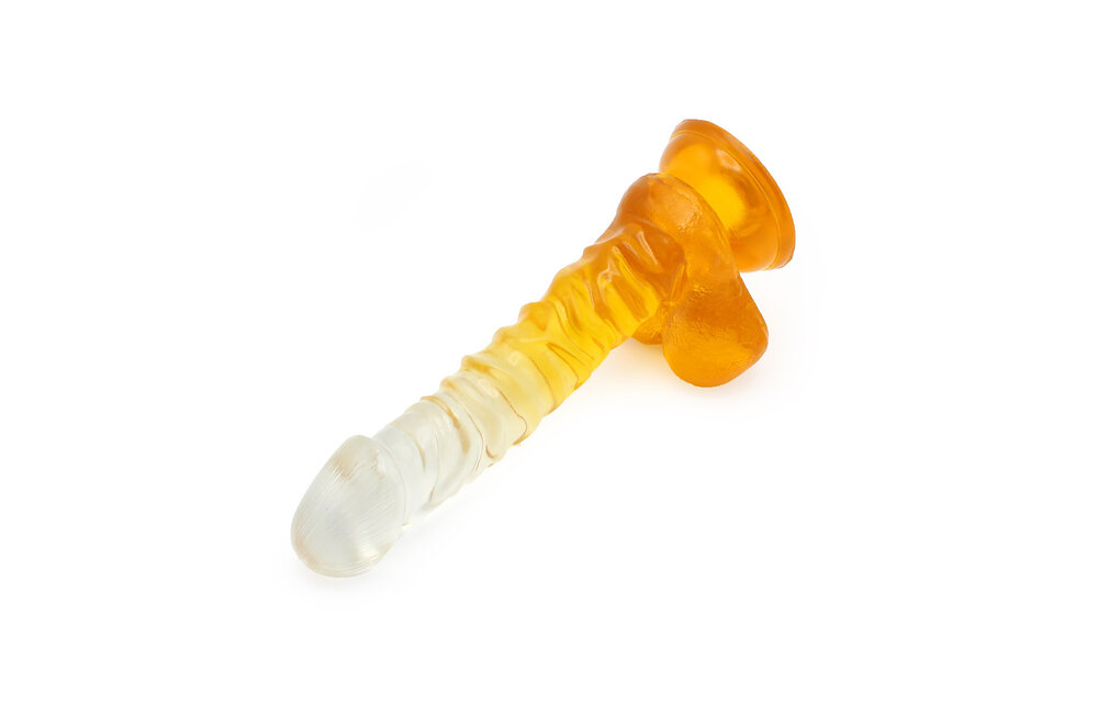 Kiotos Cox Transparante Gele Dildo 22,5 cm – Zacht & Zuignap