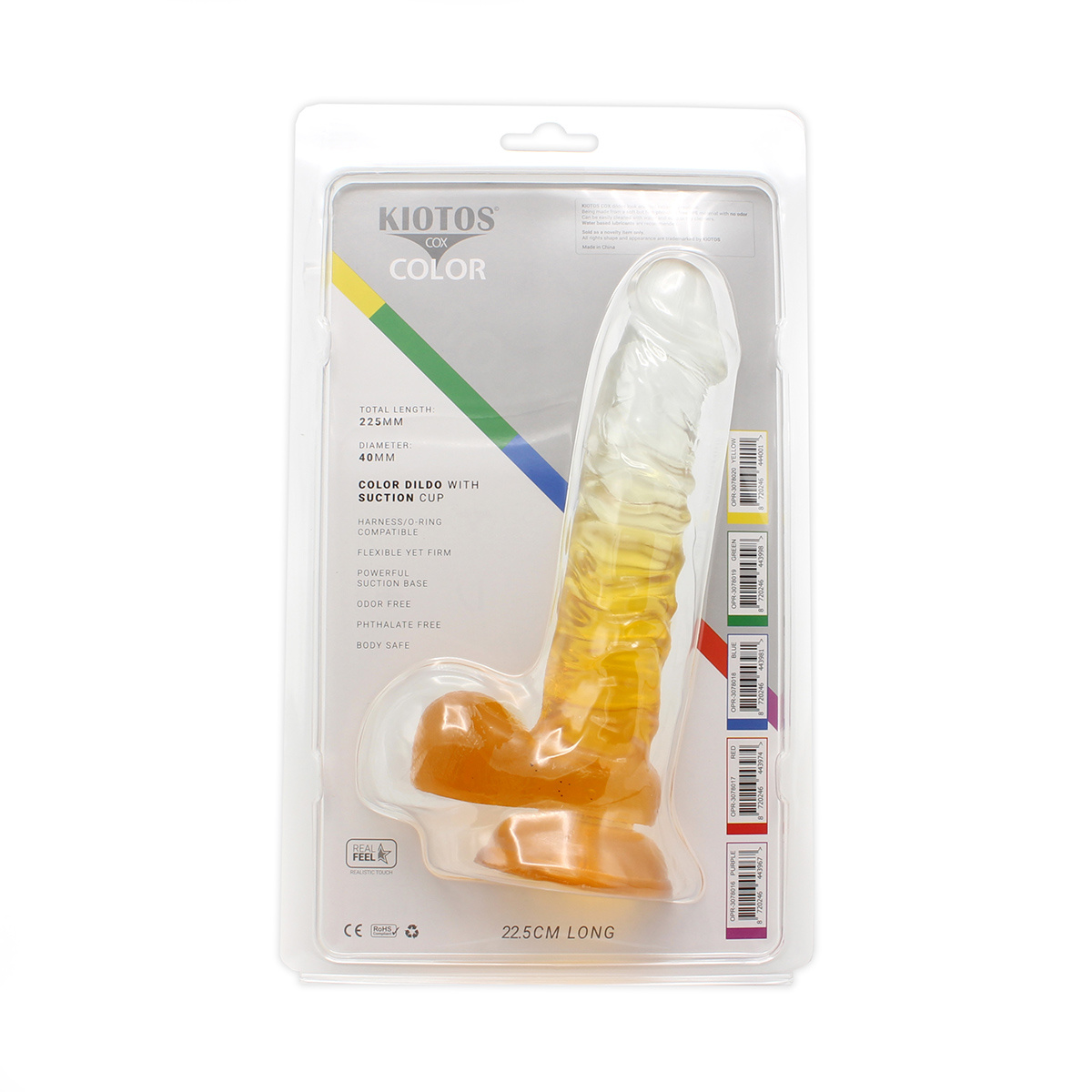 Kiotos Cox Transparent Yellow Dildo 22.5 cm – Soft & Suction Cup