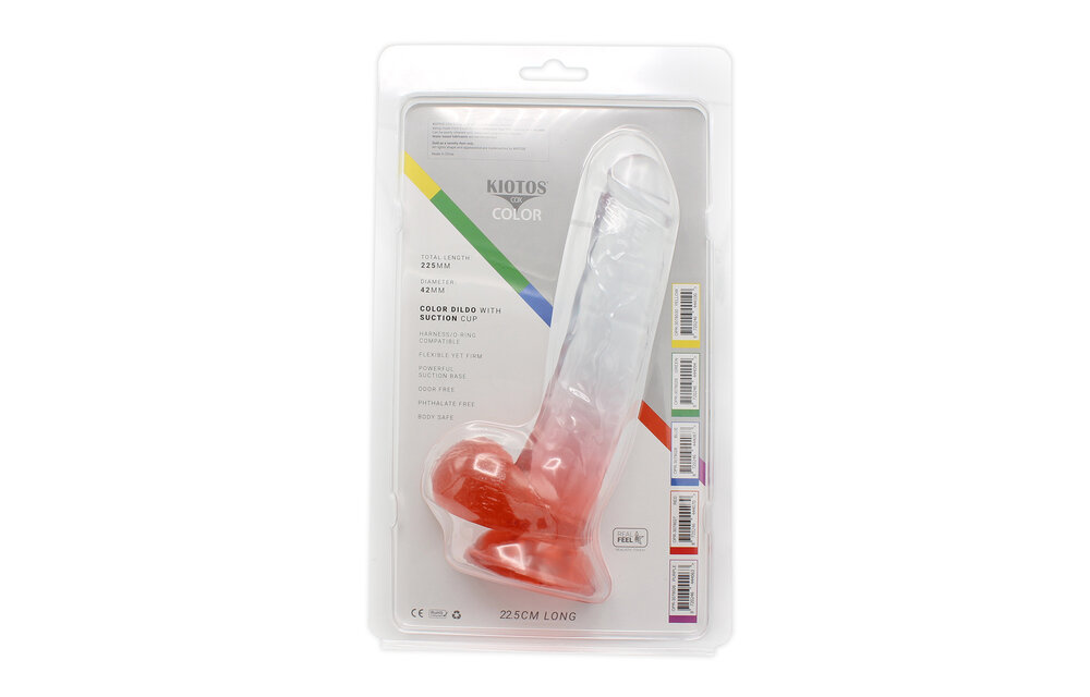 Kiotos Cox Colour Dildo 22.5 cm Red Transparent – Safe & Realistic