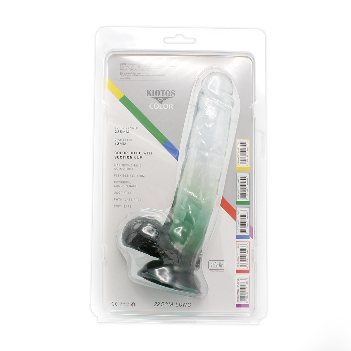 Kiotos Cox Kleur Dildo 06 Groen 22,5 cm – Zuignap & TPE