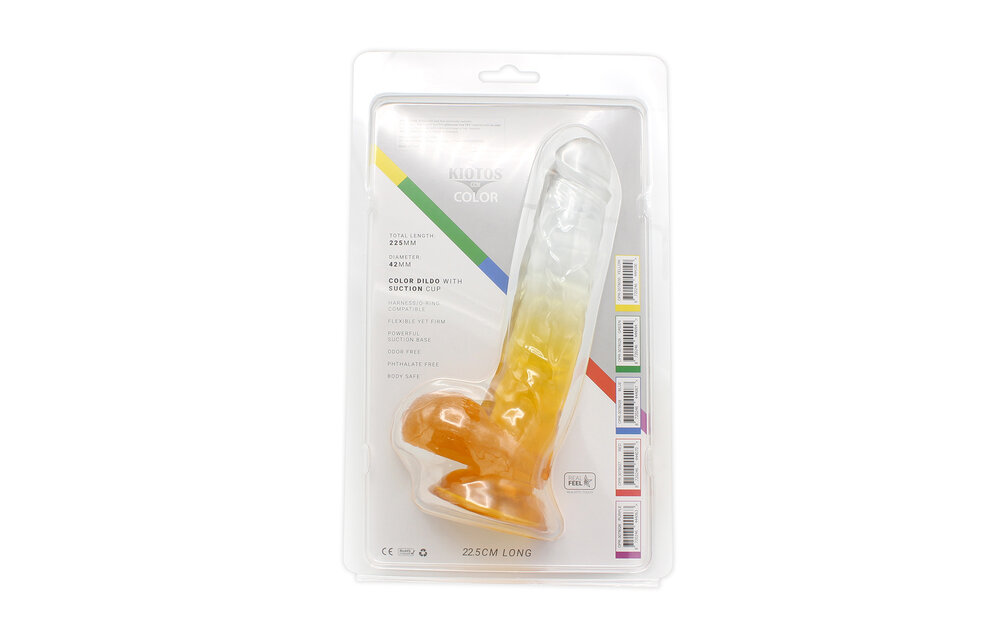 Kiotos Cox Colour Dildo Yellow 22.5 cm - Realistic & Suction Cup
