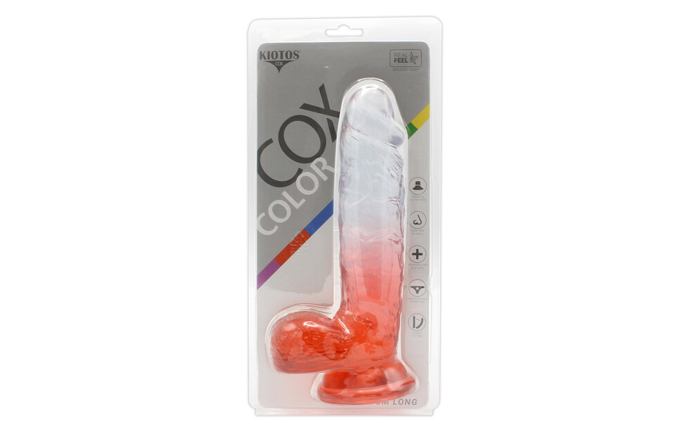 Kiotos Cox Clear-Red Dildo 25 cm – Realistisch & Veilig