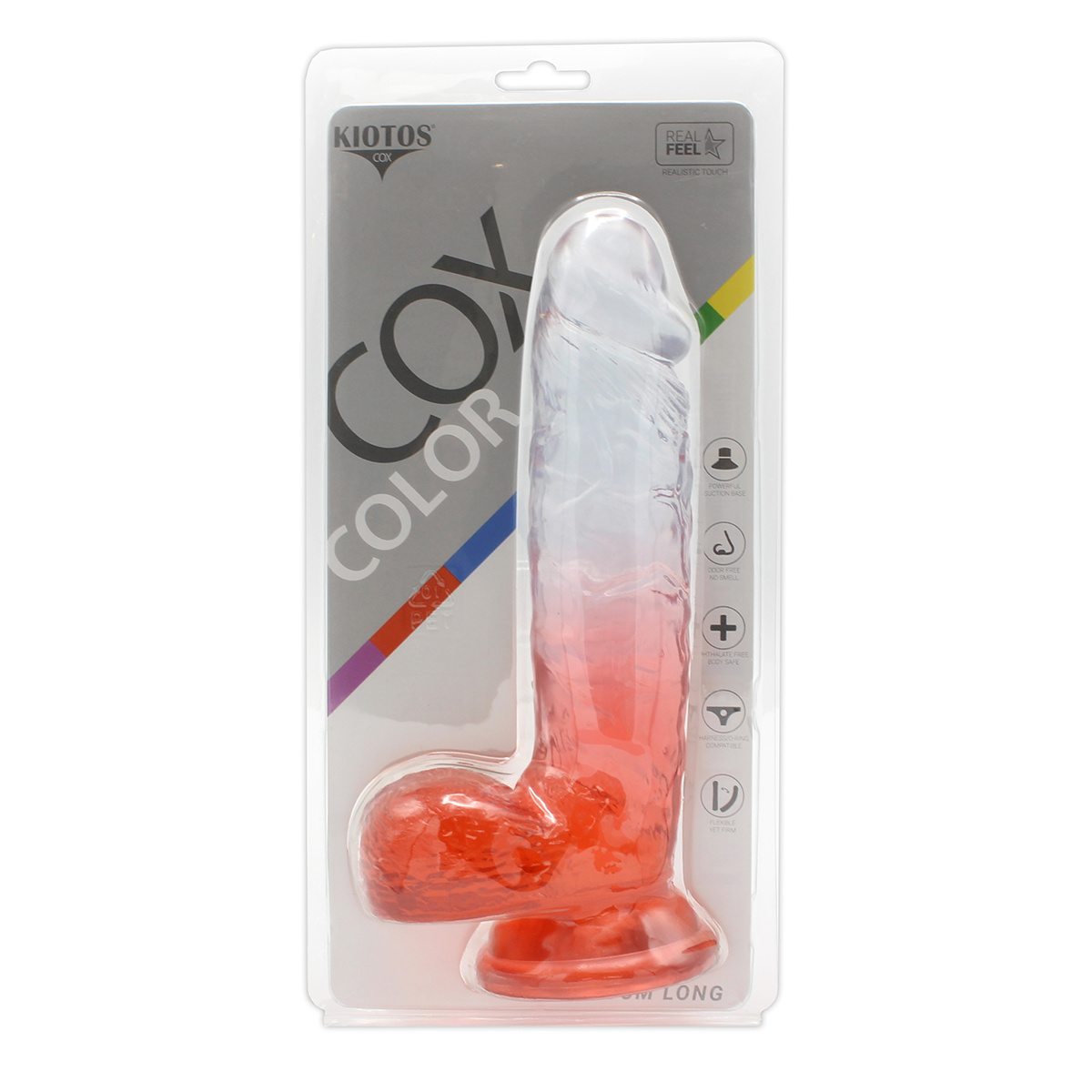 Kiotos Cox Clear-Red Dildo mit Saugnapf – Realistisch & Sicher