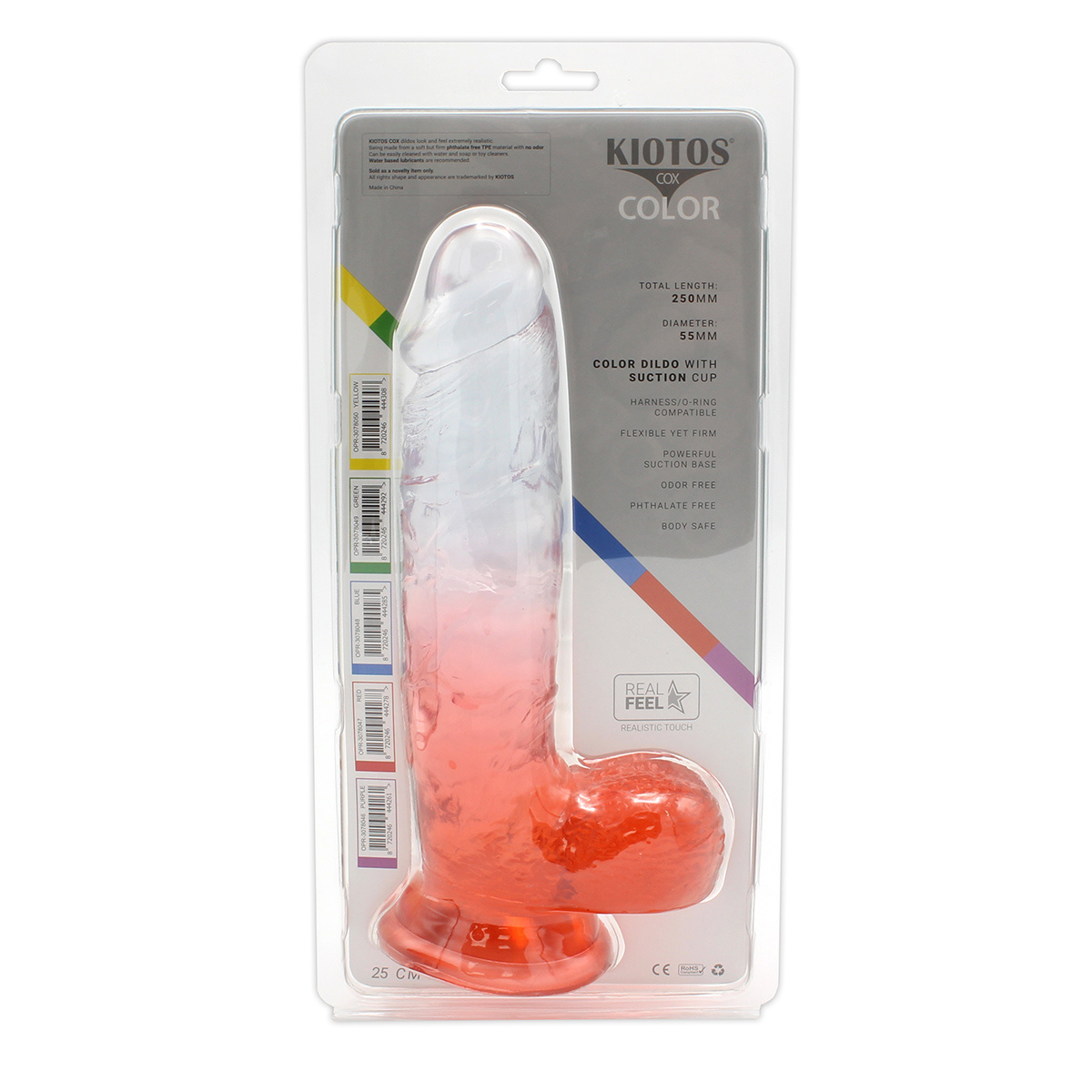 Kiotos Cox Clear-Red Dildo 25 cm – Realistisch & Veilig