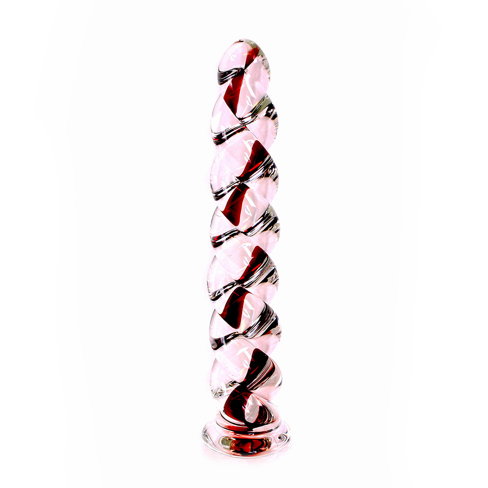 Glass Dildo The Twister 16 cm – Heat & Cold Sensations
