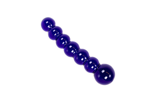Glass Dildo Black/Blue Beads 16.5 cm | Hot & Cold