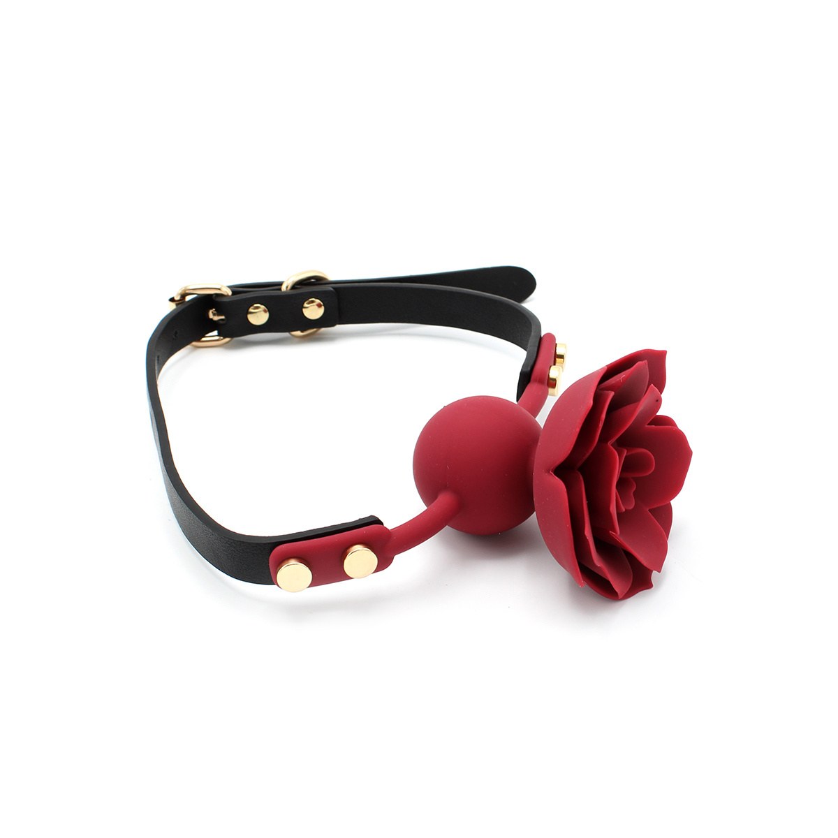 Silicone Red Rose Mouth Gag | Adjustable & Vegan PVC