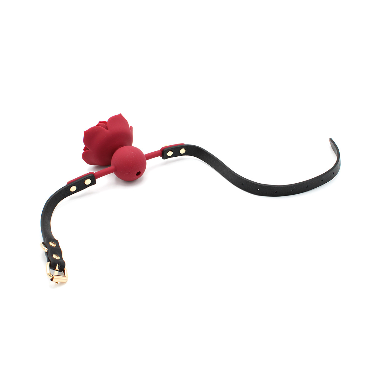 Silicone Red Rose Mouth Gag | Adjustable & Vegan PVC