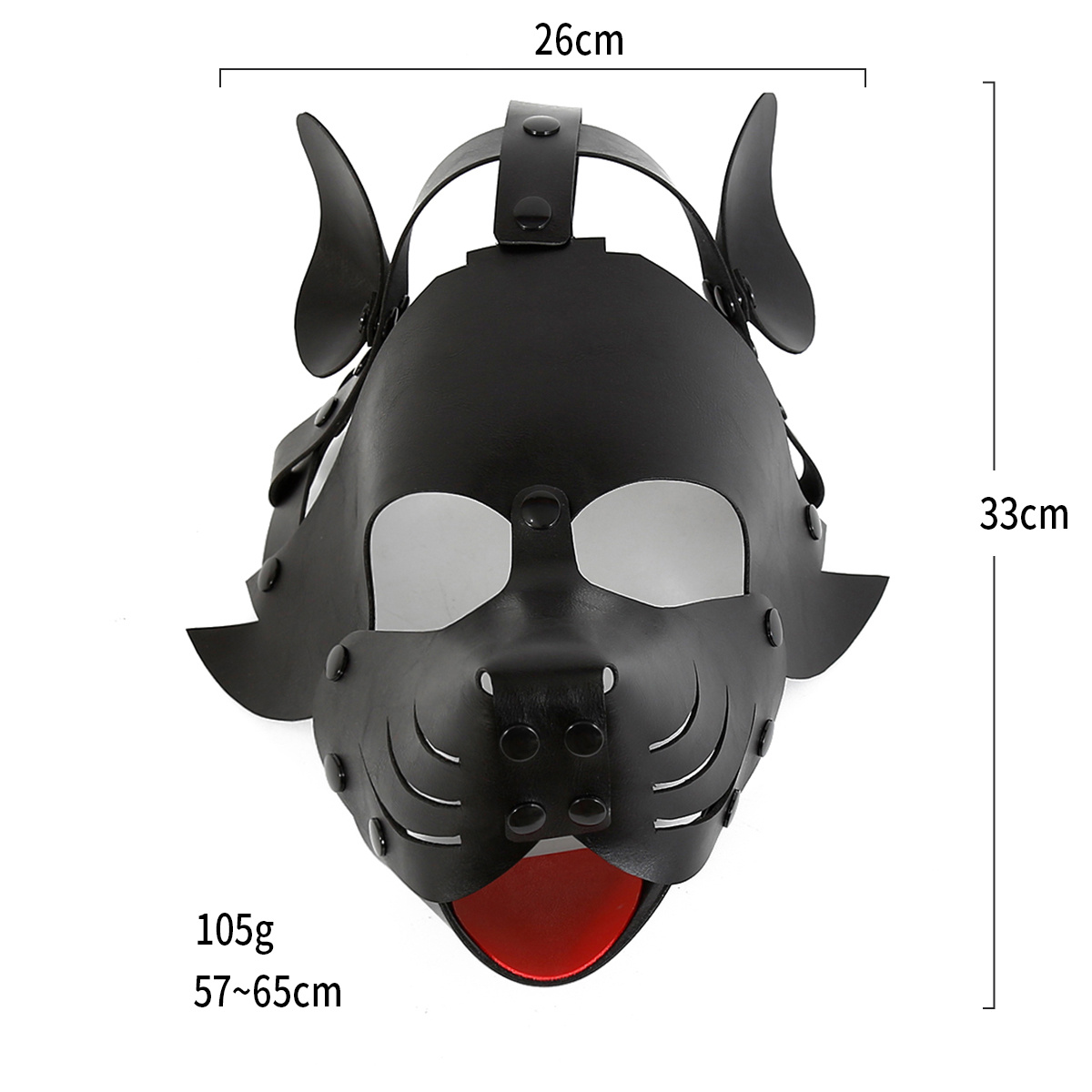 BDSM-Puppy-Maske aus PU-Leder | Bequem & verführerisch Schwarz