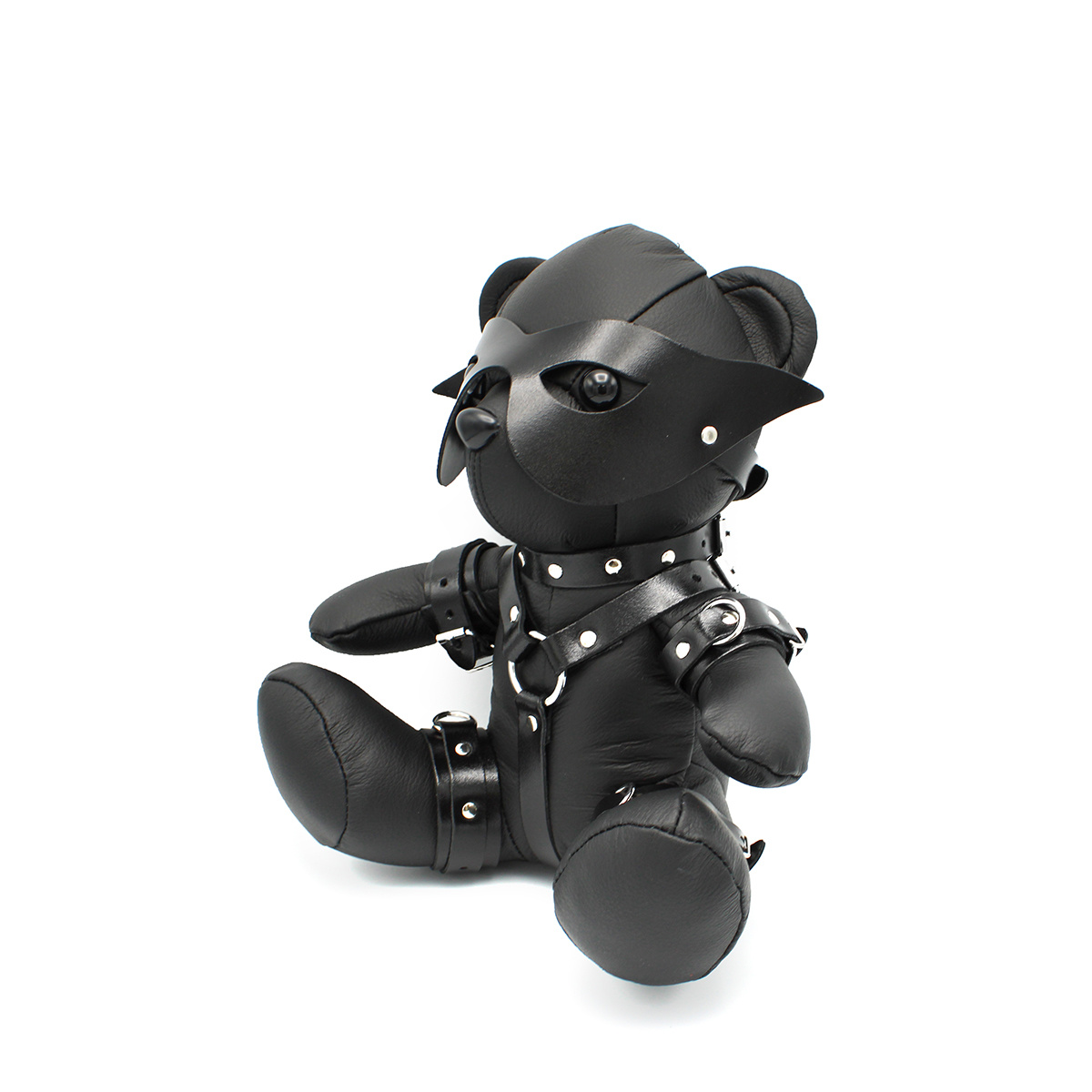Eddy BDSM Teddy Black – Kinky Leather Cuddly Toy & Decoration