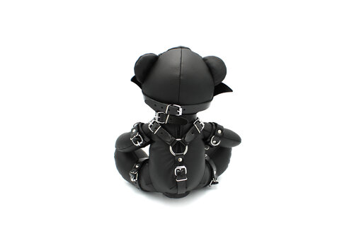 Eddy BDSM Teddy Schwarz – Verspieltes Lederkuscheltier & Dekoration