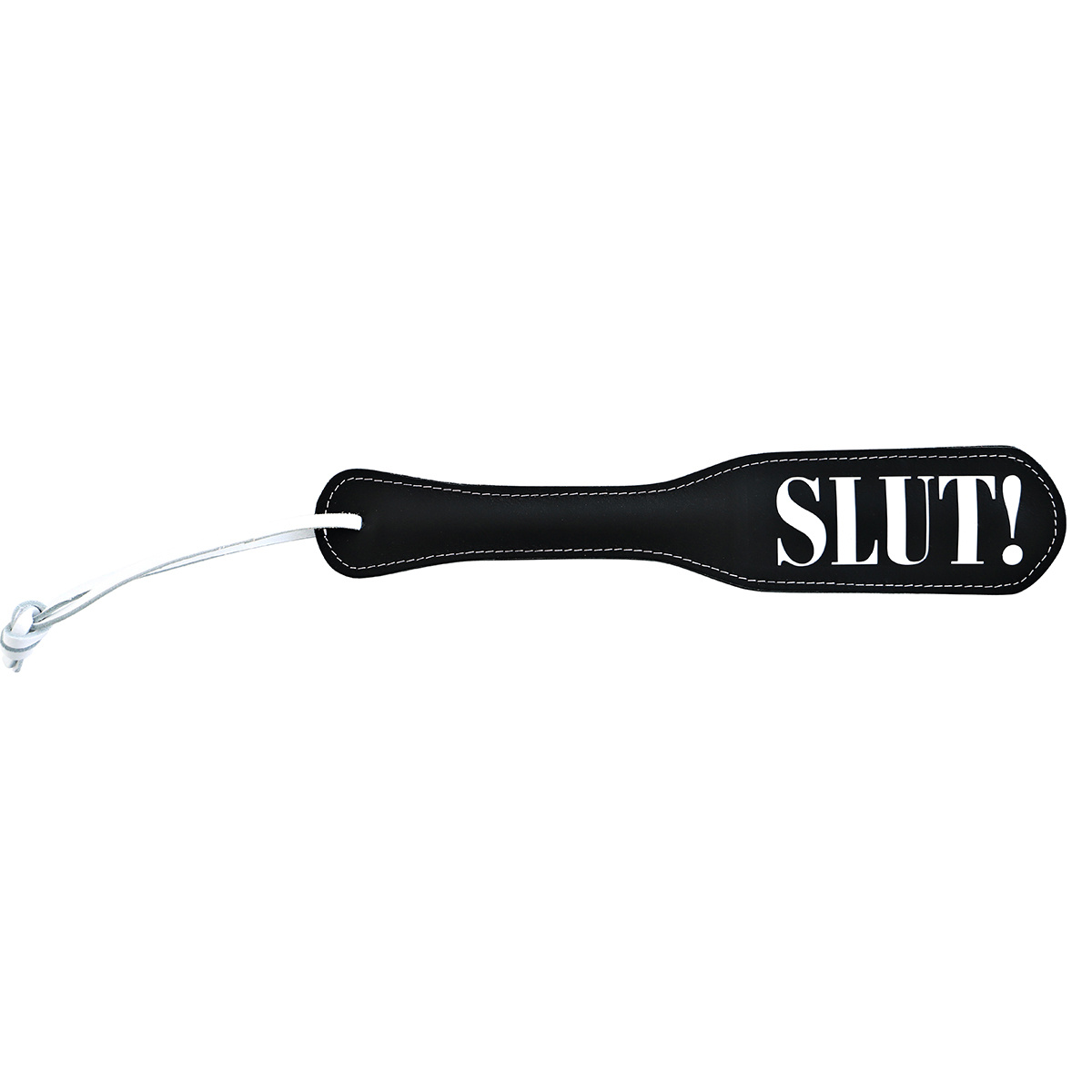 Paddle SLUT! Wit – Luxe leren BDSM-accessoire Kiotos