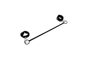 Spreader Bar Double O-Ring With Adjustable Leather Handcuffs