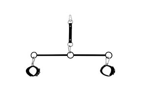 BDSM Spreader Bar Triple O-Ring With Handcuffs & Leather Strap