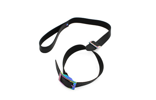 Leather Collar & Belt Rainbow – Adjustable & Stylish