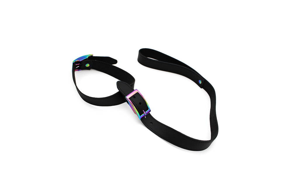 Leather Collar & Belt Rainbow – Adjustable & Stylish