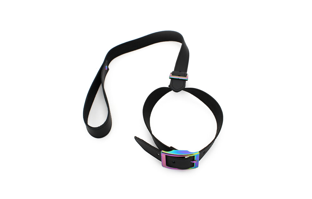 Leather Collar & Belt Rainbow – Adjustable & Stylish