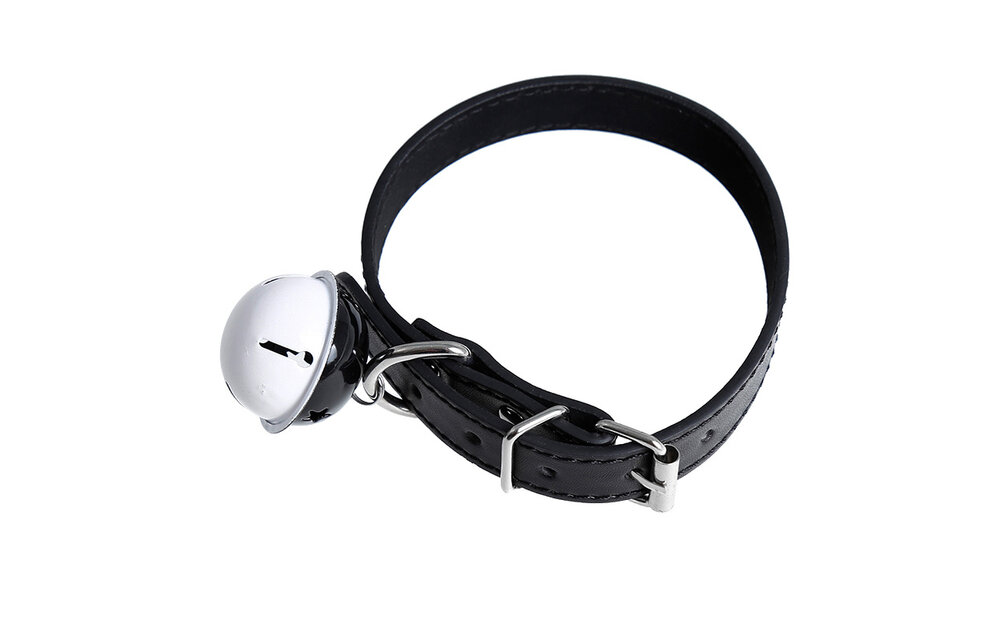 Elegante Zwarte Halsband Met Bel Van Premium Pu-Leer | Kiotos
